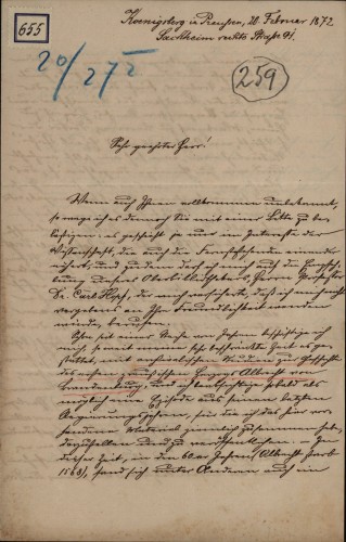 655 | Lohmayerovo pismo Ivanu Kukuljeviću