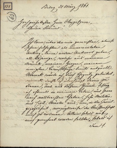 158 | Pismo Edgara von Corberona Ivanu Kukuljeviću