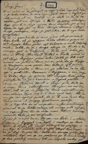 1042 | Pismo Mihajla Sabljara Ivanu Kukuljeviću