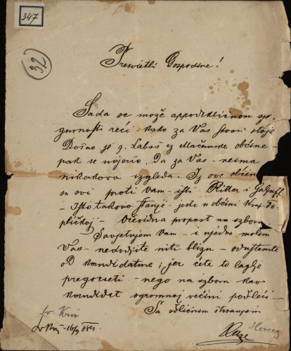 347 | Hercegovo pismo Ivanu Kukuljeviću