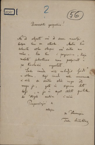 1070 | Pismo Tadije Smičiklasa Ivanu Kukuljeviću