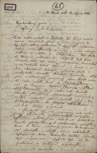 1211 | Pismo Jana Vaclika Ivanu Kukuljeviću