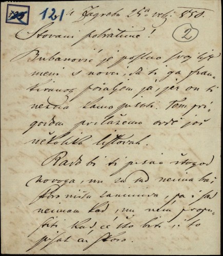 121 | Pismo Janka Cara Ivanu Kukuljeviću