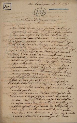 348 | Pismo Dragutina Hercega Ivanu Kukuljeviću