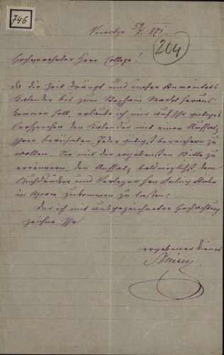 746 | Pismo S. Mereya Ivanu Kukuljeviću